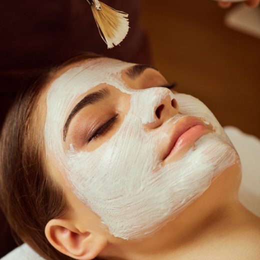 Woman getting Professional Facial service for skin care